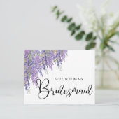 Wisteria tree Will You Be My Bridesmaid Invitation インビテーションポストカード (スタンド正面)