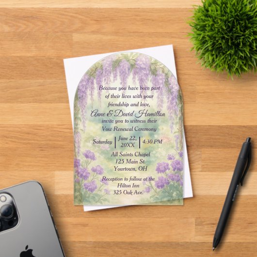 Wisteria Wedding Arch In a Summer Garden アクリル招待状 (インサイチュ (招待状))