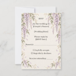 Wisteria Wedding RSVP Card