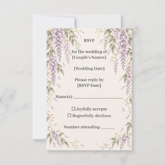 Wisteria Wedding RSVP Card (正面)