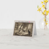 Witch and Black Cat Gothic Have a Magical Birthday カード (黄色い花)