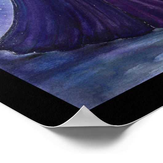 Witch and black wolf by Renee Lavoie ポスター (角)