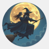 Witch and Warlock Halloween ラウンドシール (正面)