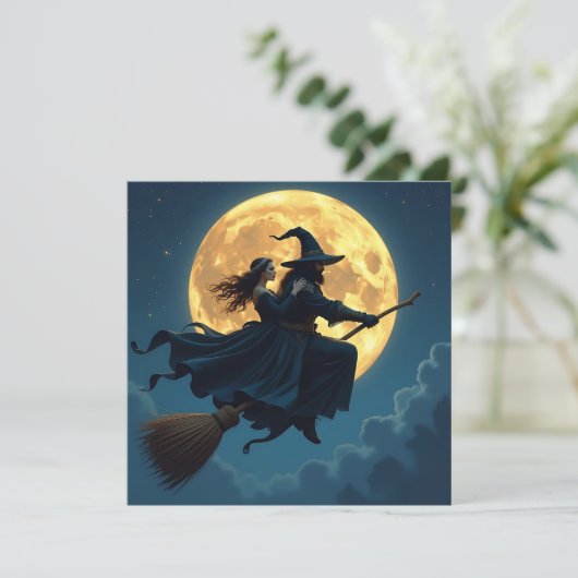 Witch and Warlock Personalized Halloween カード (スタンド正面)