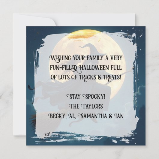 Witch and Warlock Personalized Halloween カード (裏面)