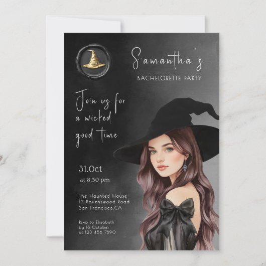 Witch Bachelorette Party Invitation 招待状 (正面)