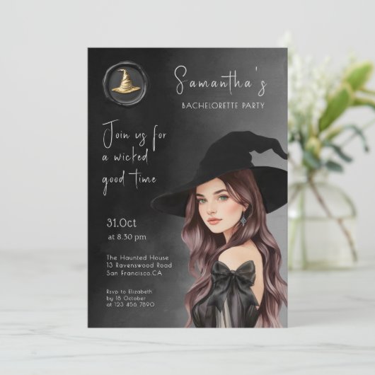 Witch Bachelorette Party Invitation 招待状 (スタンド正面)