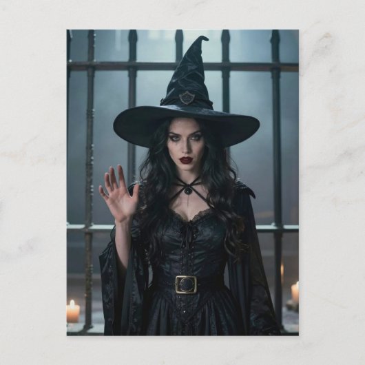 Witch behind bars because she commented crime ポストカード (正面)