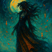 Witch Beneath the Moon – Gothic Decoupage Paper 薄葉紙