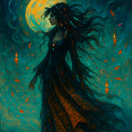 Witch Beneath the Moon – Gothic Decoupage Paper 薄葉紙