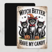 "Witch Better Have My Candy" Black Cat Halloween シーズンカード (正面/裏面)