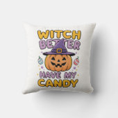 Witch Better Have My Candy – Cute Kawaii Halloween クッション (裏面)