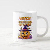 Witch Better Have My Candy – Cute Kawaii Halloween ジャンボコーヒーマグカップ (右)