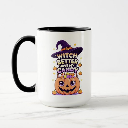 Witch Better Have My Candy – Cute Kawaii Halloween マグカップ (左)