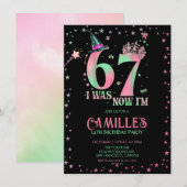  Witch Birthday I Was 6 Now I'm 7 招待状 (正面/裏面)