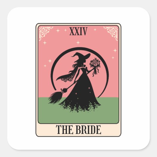 witch bride tarot mystical Bachelorette Party  スクエアシール (正面)