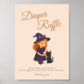 Witch & Cat Bow Cards  Gifts Table Sign Poster ポスター (正面)