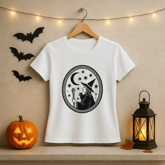 Witch Cat Cauldron Gift Halloween Tシャツ