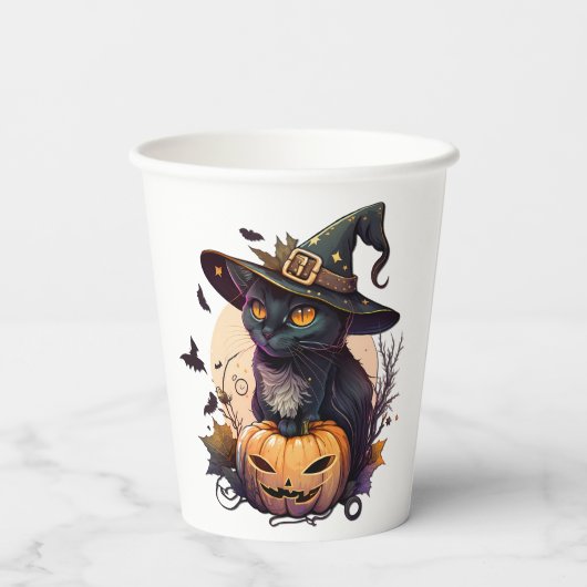 Witch Cat for Halloween  紙コップ (裏面)