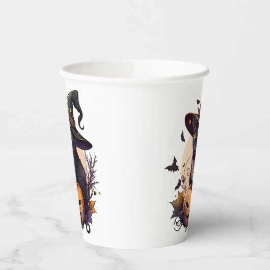 Witch Cat for Halloween 紙コップ (左)