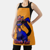 Witch Cat, Halloween Pixel Art エプロン (インサイチュ)