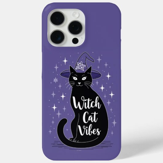 Witch Cat Vibes Purple Case-Mate iPhoneケース (裏面)
