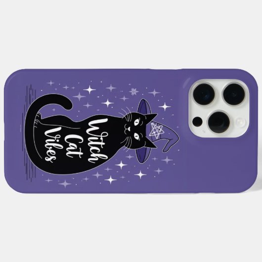Witch Cat Vibes Purple Case-Mate iPhoneケース (裏面 (横))