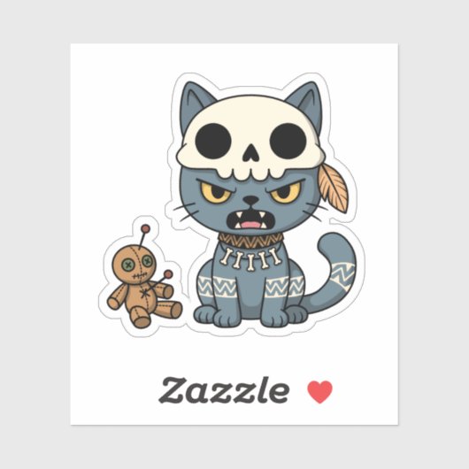 Witch Cat Voodoo Doll シール (シート)