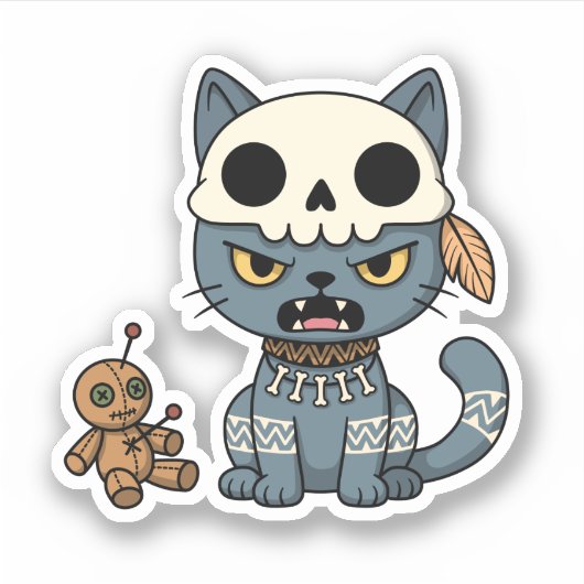 Witch Cat Voodoo Doll シール (正面)