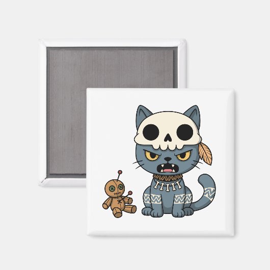 Witch Cat Voodoo Doll マグネット (正面/裏面)