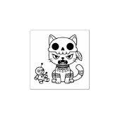 Witch Cat Voodoo Doll 1x1 ラバースタンプ (インプリント)