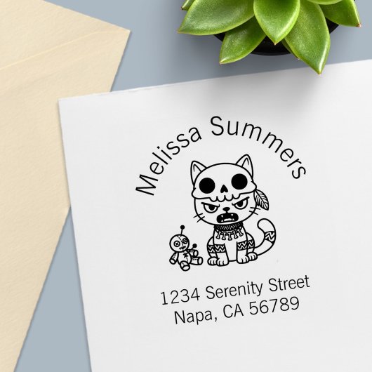 Witch Cat Voodoo Doll Arch Address セルフインキングスタンプ