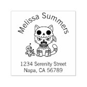 Witch Cat Voodoo Doll Arch Address セルフインキングスタンプ (デザイン)