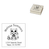 Witch Cat Voodoo Doll Arch Address ラバースタンプ (押印)