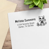 Witch Cat Voodoo Doll Return Address ラバースタンプ