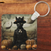 Witch Cat with Pumpkins キーホルダー (裏面)