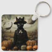 Witch Cat with Pumpkins キーホルダー (裏面)