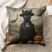 Witch Cat with Pumpkins  クッション (ブランケット)