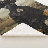 Witch Cat with Pumpkins  シェルパブランケット (3/4)