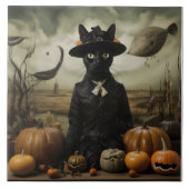 Witch Cat with Pumpkins タイル (正面)