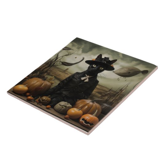 Witch Cat with Pumpkins タイル (側面)