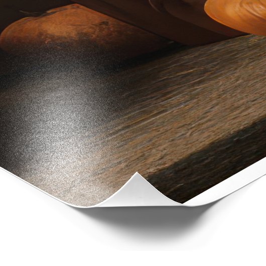 Witch Cat with Pumpkins フォトプリント (角)