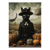 Witch Cat with Pumpkins フォトプリント (正面)