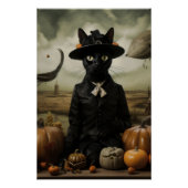 Witch Cat with Pumpkins  ポスター (正面)