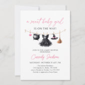 Witch Clothesline Halloween Baby Shower 招待状 (正面)