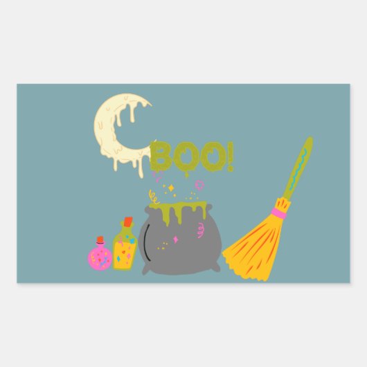 Witch Craftスタンプ：あなたの魔法を醸造 長方形シール (正面)
