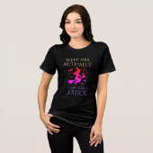 Witch Driving Stick Funny Womens Halloween Party トライブレンドＴシャツ (正面全面)