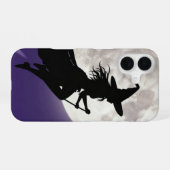 Witch Flying Across Full Moon Phone Case iPhone 16ケース (裏面横)