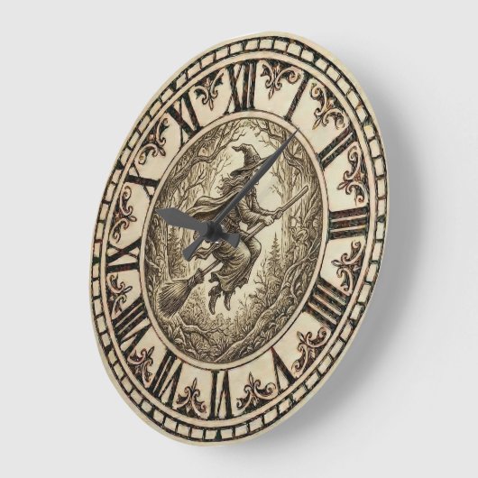 Witch Forest wooden Wall Clock  ラージ壁時計 (傾斜)