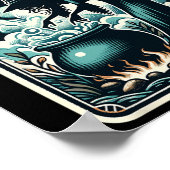 Witch Ghost Cauldron Gothic Supernatural Tarot Car ポスター (角)